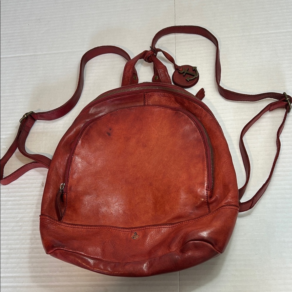 HARBOUR 2ND WINE RED SOFT LEATHER BACK PACK